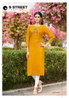 Aaradhya By 9 Street Hand Work Rayon Weaving Designer Kurtis Wholesale Price In Surat